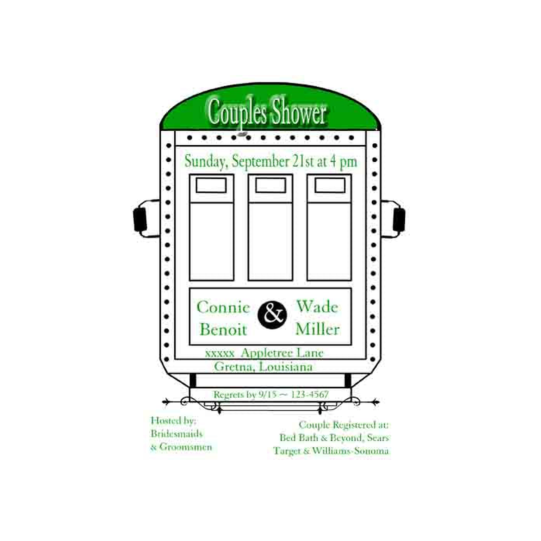 GREEN STREET CAR CUSTOM INVITATION
