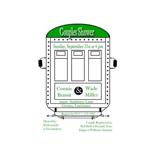 GREEN STREET CAR CUSTOM INVITATION