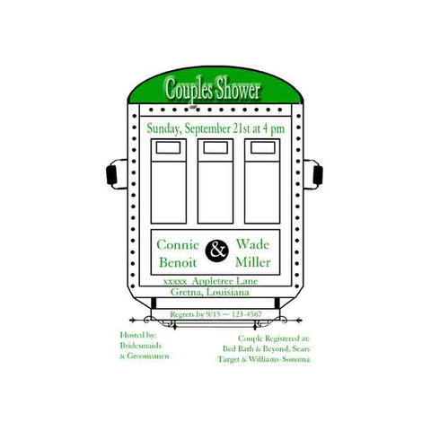 GREEN STREET CAR CUSTOM INVITATION