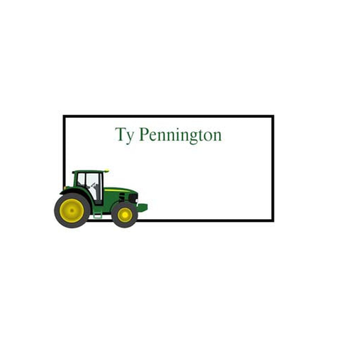 GREEN TRACTOR PERSONALIZED GIFT OR CALLING CARDS