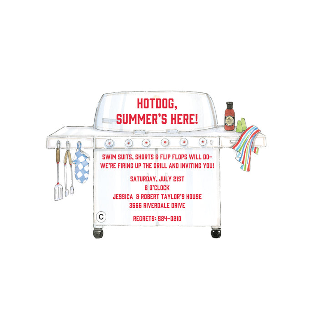 GRILL UP DIE CUT - BLANK STOCK INVITATION