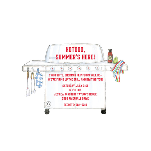 GRILL UP DIE CUT - BLANK STOCK INVITATION