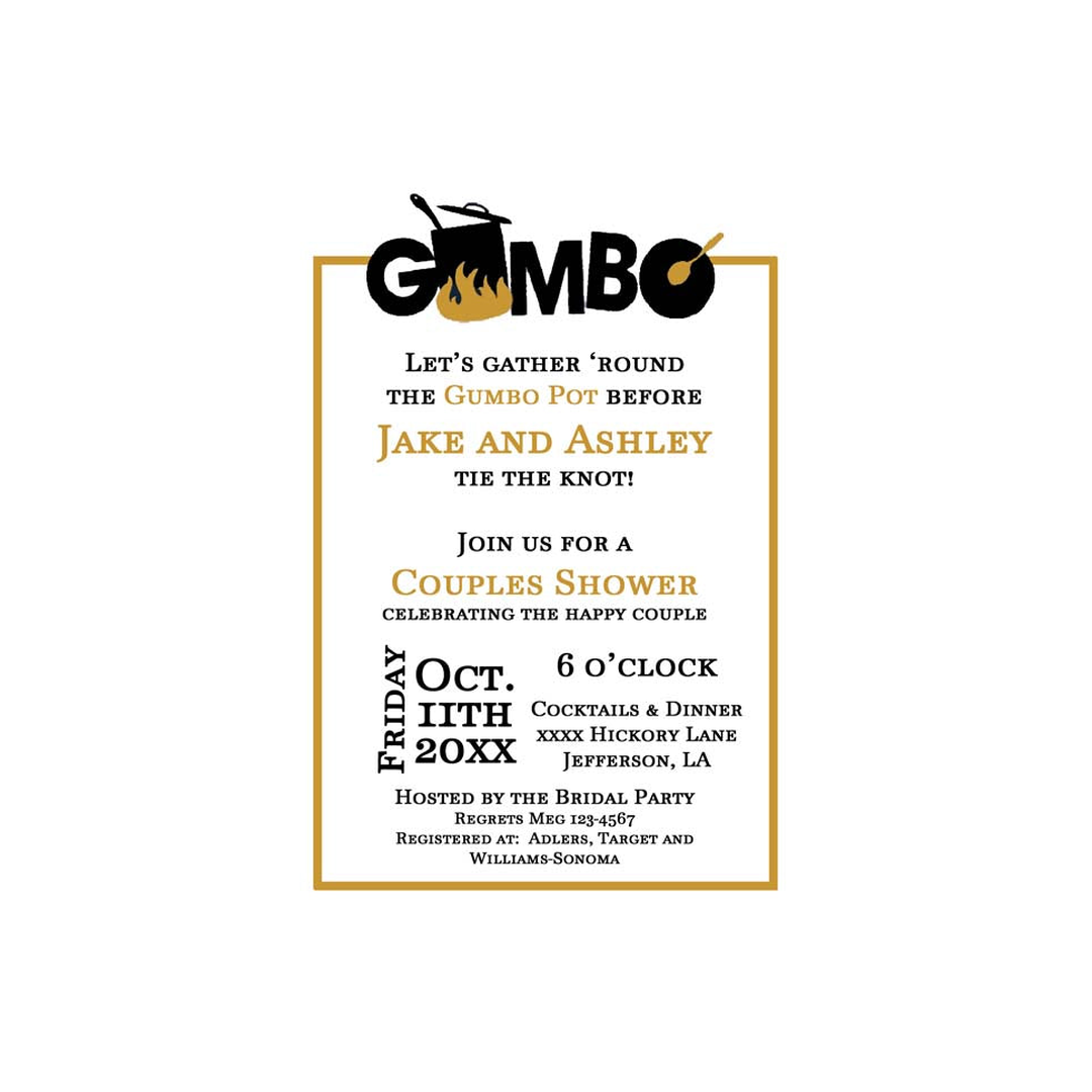 GUMBO POT CUSTOM INVITATION