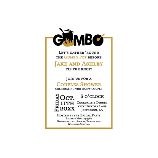 GUMBO POT CUSTOM INVITATION
