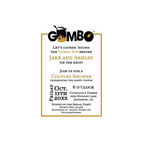 GUMBO POT CUSTOM INVITATION