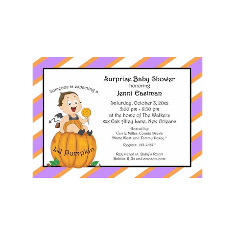 HALLOWEEN BABY DEVIL CUSTOM INVITATION