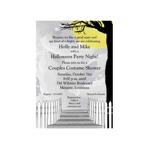 HALLOWEEN YARD SCENE CUSTOM INVITATION