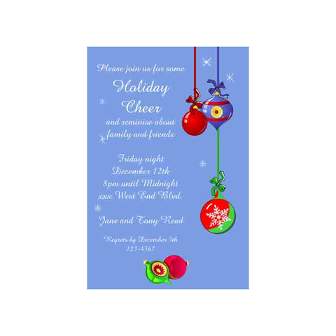 HANAGING ORNAMENTS CUSTOM INVITATION