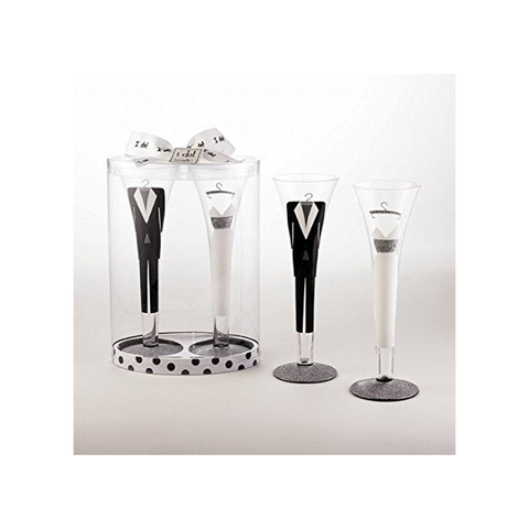 HAND PAINTED CHAMPAGNE FLUTES