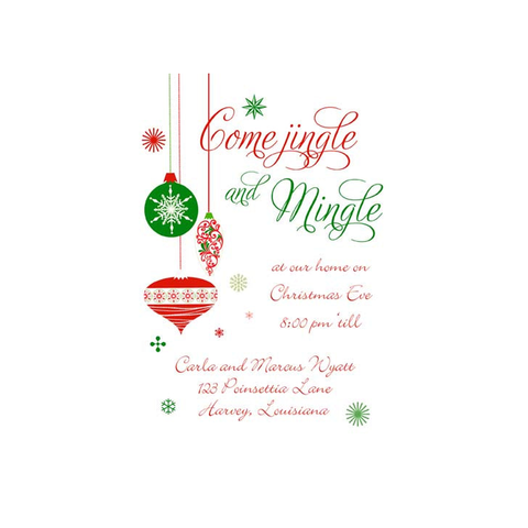 HANGING WHIMSICAL ORNAMENTS CUSTOM INVITATION