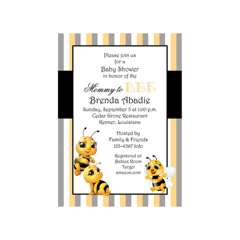 HAPPY BEES CUSTOM INVITATION