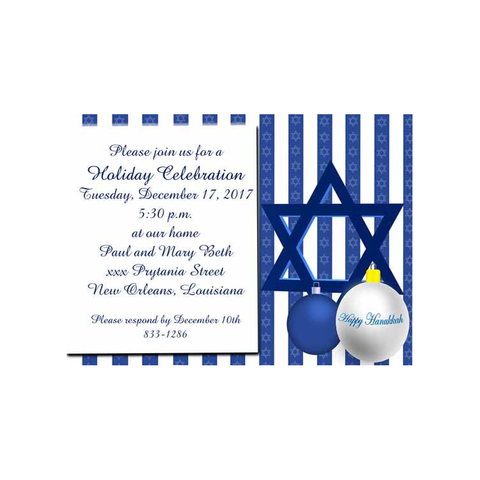 HAPPY CHANUKAH CUSTOM INVITATION