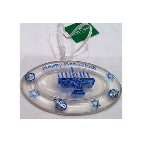 HAPPY HANUKKAH PLASTIC ORNAMENT