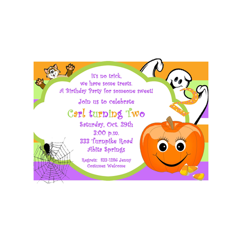 HAPPY PUMPKIN GIRL OR BOY CUSTOM INVITATION
