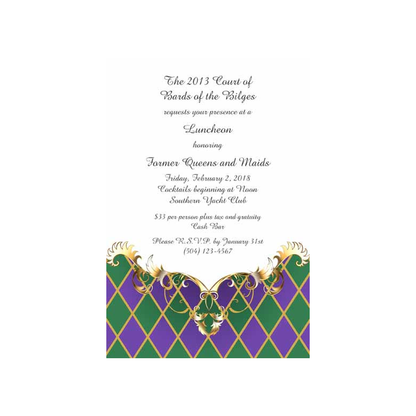 HARLEQUIN FLEUR DE LIS CUSTOM INVITATION