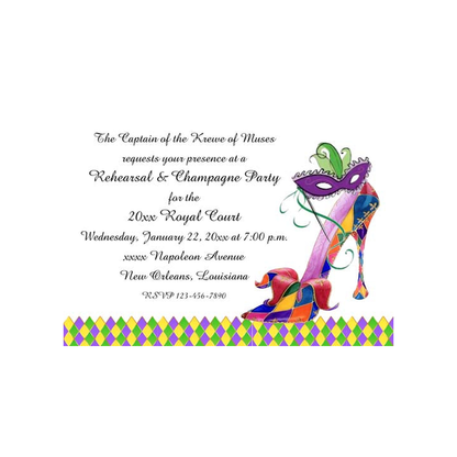 HARLEQUIN SHOE CUSTOM INVITATION
