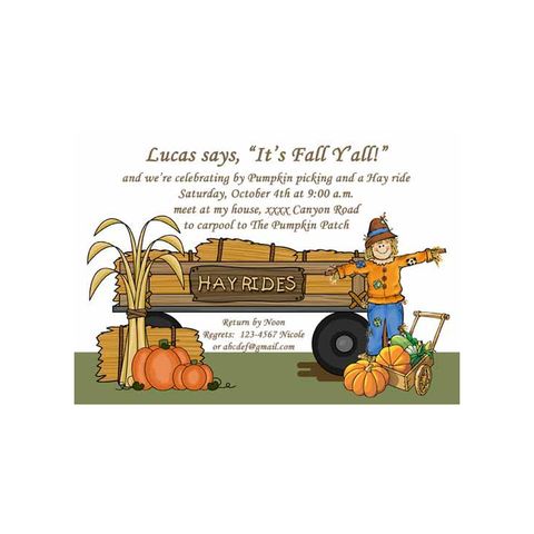 HAY RIDES CUSTOM INVITATION