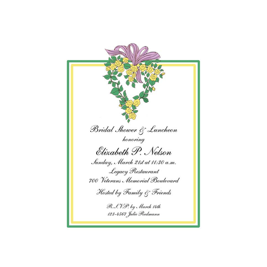 HEART-SHAPED FLORAL CUSTOM INVITATION