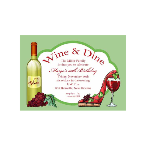 HEELS AND WINE CUSTOM INVITATION
