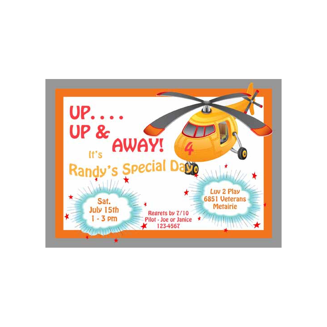 HELICOPTER CUSTOM INVITATION
