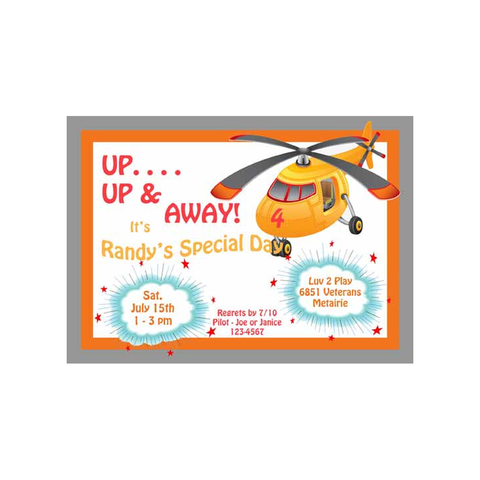 HELICOPTER CUSTOM INVITATION