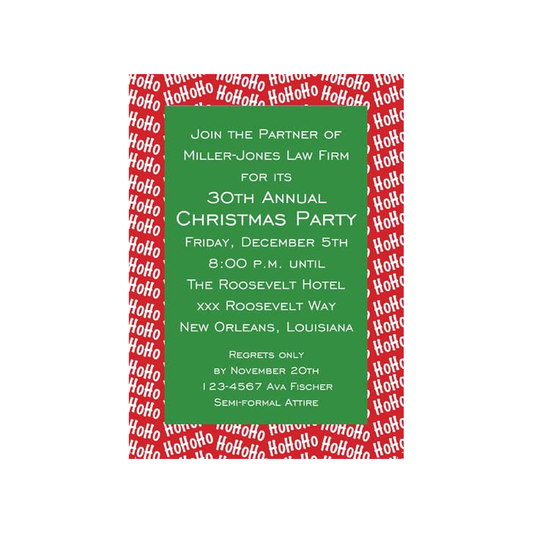 HO HO HO CUSTOM INVITATION