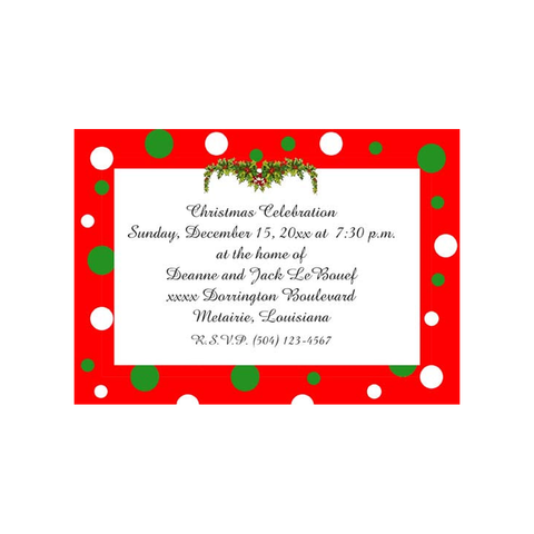 HOLLY AND DOTS CUSTOM INVITATION