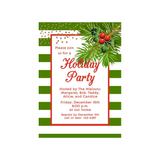 HOLLY, PINE AND GOLD CONFETTI CUSTOM INVITATION