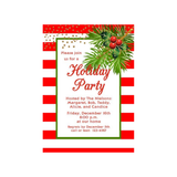 HOLLY, PINE AND GOLD CONFETTI CUSTOM INVITATION