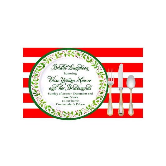 HOLLY PLACE SETTING CUSTOM INVITATION