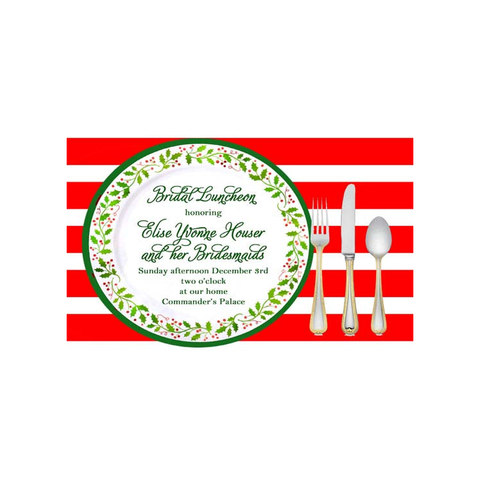 HOLLY PLACE SETTING CUSTOM INVITATION