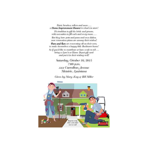 HOME IMPROVEMENTS CUSTOM INVITATION