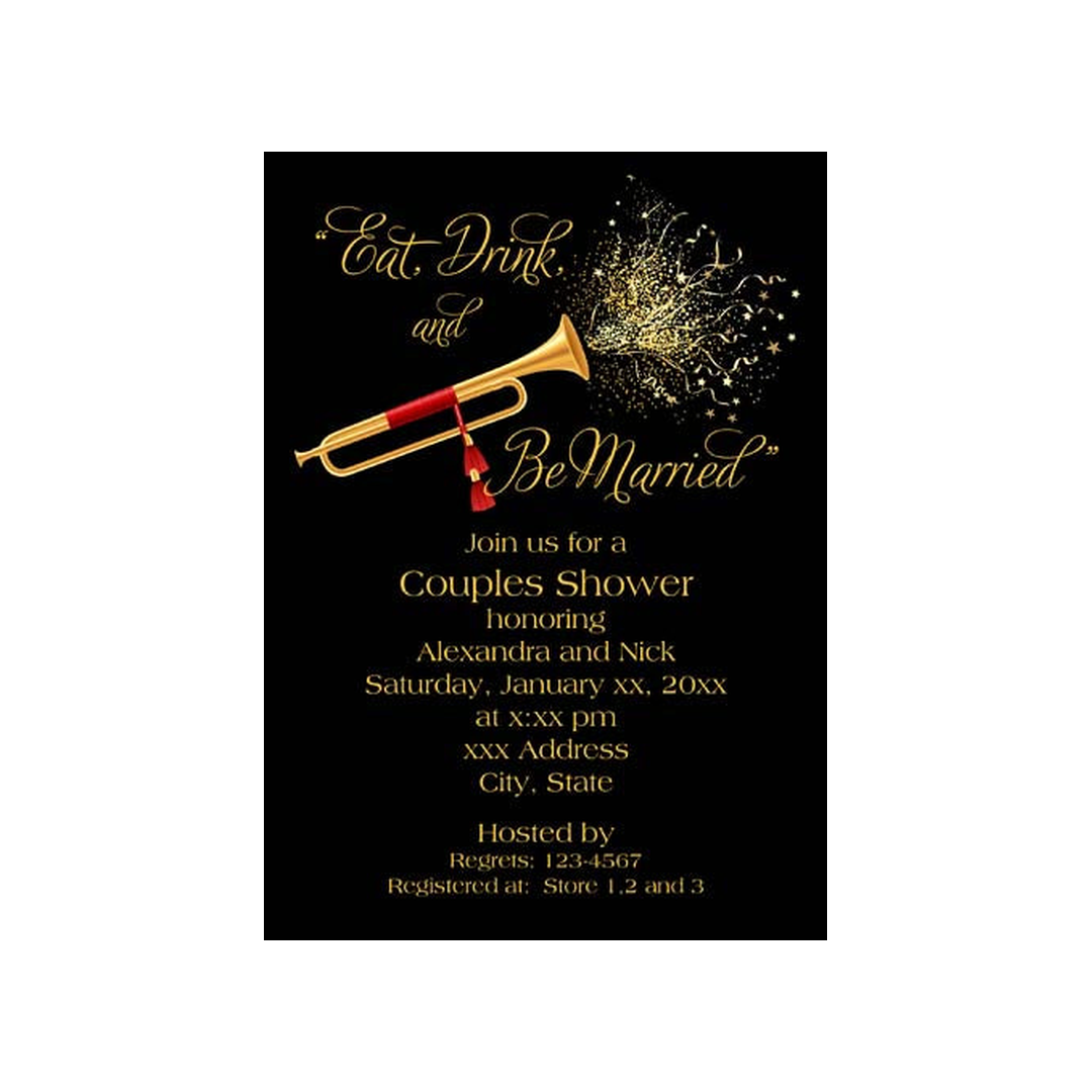HORN AND CONFETTI CUSTOM INVITATION
