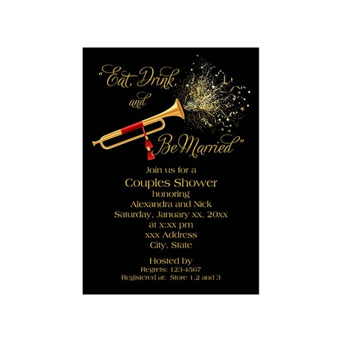 HORN AND CONFETTI CUSTOM INVITATION