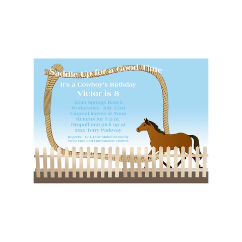 HORSE AND ROPE CUSTOM INVITATION