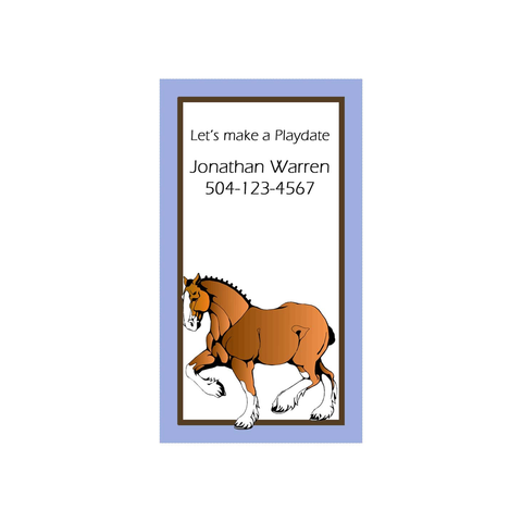 HORSE PERSONALIZED GIFT OR CALLING CARDS