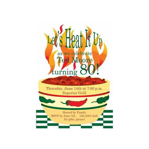 HOT CHILI BOWL CUSTOM INVITATION