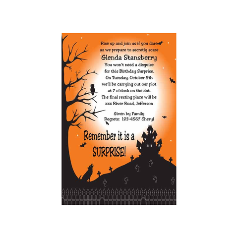 HOUSE ON A HILL CUSTOM INVITATION