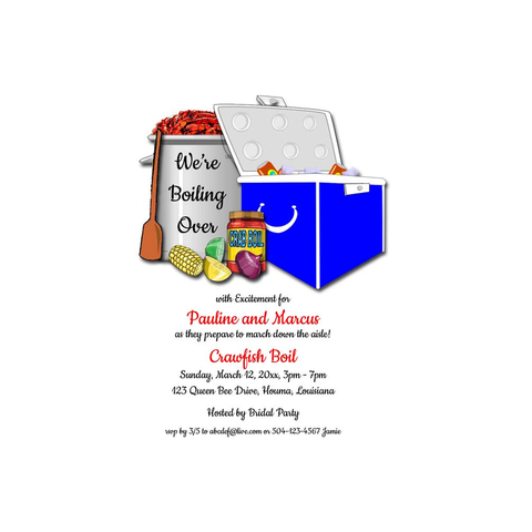ICE CHEST, BOILING POT AND CRAWFISH CUSTOM INVITATION
