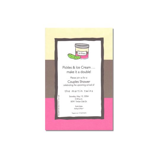 ICE CREAM AND PICKLES - BLANK STOCK INVITATIONS