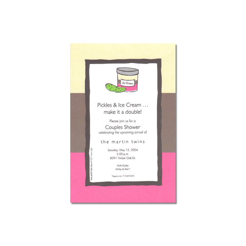 ICE CREAM AND PICKLES - BLANK STOCK INVITATIONS