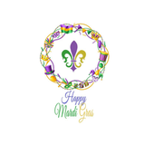 ICONIC CIRCLED FDL  - MARDI GRAS GREETING CARD