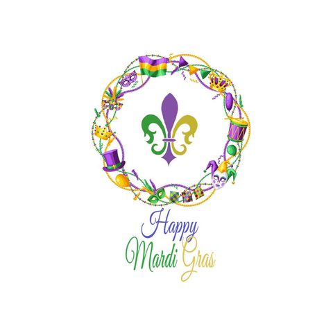ICONIC CIRCLED FDL  - MARDI GRAS GREETING CARD