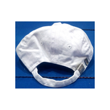 INFANT WHITE CAP WITH MARDI GRAS COLOR FLEUR DE LIS
