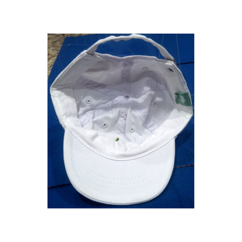 INFANT WHITE CAP WITH MARDI GRAS COLOR FLEUR DE LIS
