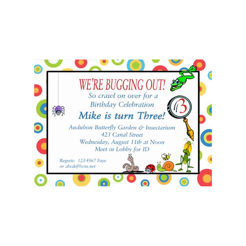 INSECTS CUSTOM INVITATION