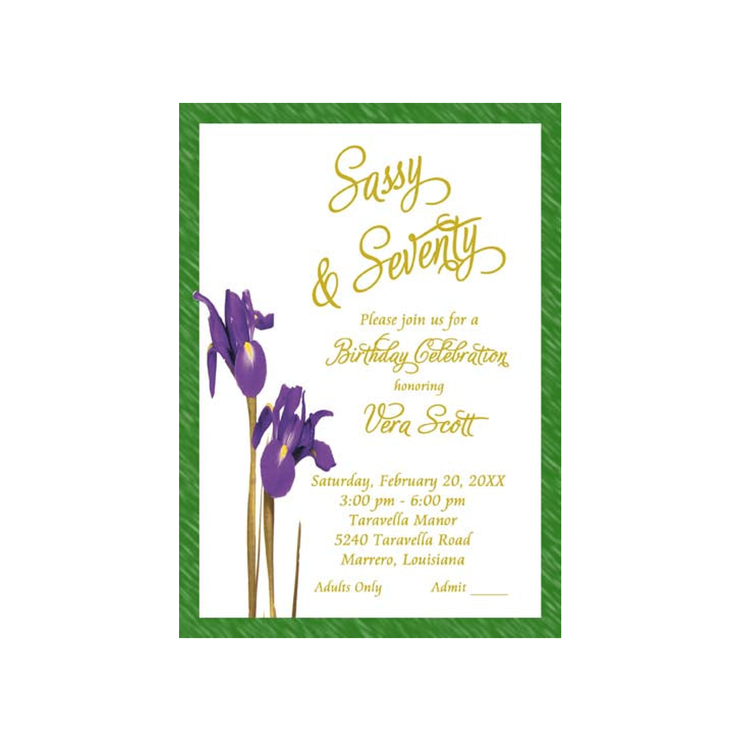 IRIS FLOWERS CUSTOM INVITATION
