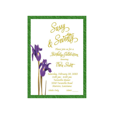 IRIS FLOWERS CUSTOM INVITATION