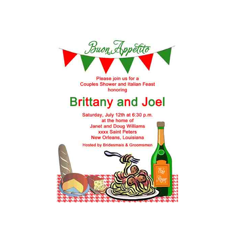 ITALIAN FOOD TABLE CUSTOM INVITATION