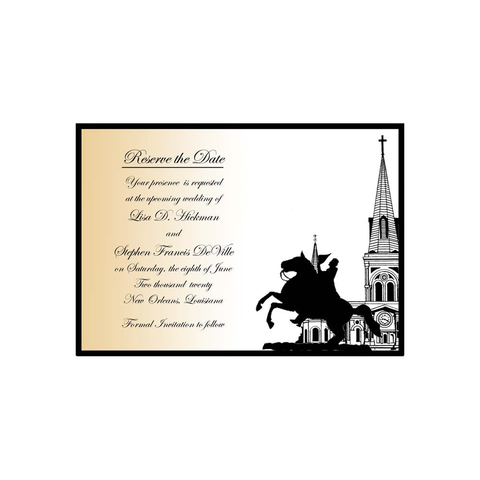 JACKSON STATUE AND CATHEDRAL CUSTOM INVITATION